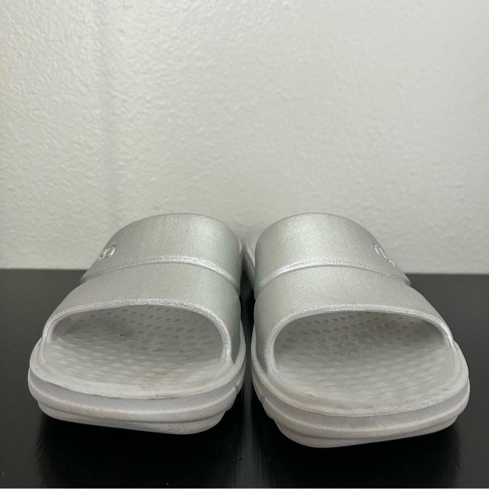RYKA Restore Re-Zorb Lite Silver Slip on Slide Sandal Womens Size 6 Beach Pool - Picture 5 of 7